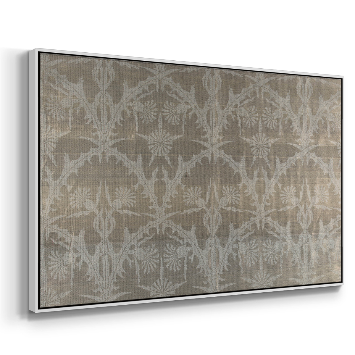 Vintage Abstract Print-XIII Framed in White Wood Gallery Wrapped Canvas 17 in. x 25 in.