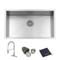 thumbnail image 1 of JASSFERRY 30 inch Undermount Kitchen Sink Faucet Comb 18 Gauge Stainless Steel, 1 of 5
