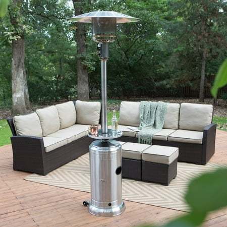 Well Traveled Red Ember Stainless Steel Commercial Patio Heater With Well Traveled Red Ember Stainless Steel Commercial Patio Heater With Table