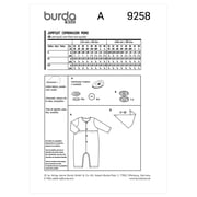 Burda Paper Sewing Pattern 9258 - Jumpsuits for Baby