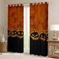 thumbnail image 2 of jejeloiu Spooky Pumpkin Curtains Pack of 2 (42x84 Each),Happy Halloween Curtains Blackout,Orange Black Bedroom Curtains For Teens,Luxury Bedroom Decor, 2 of 6