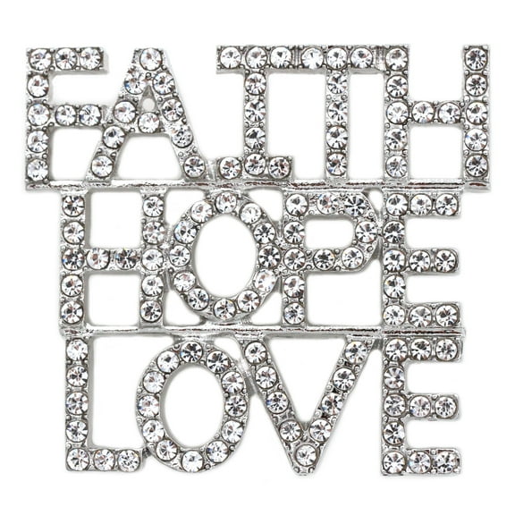cocojewelry FAITH HOPE LOVE Word Letter Christian Brooch Pin