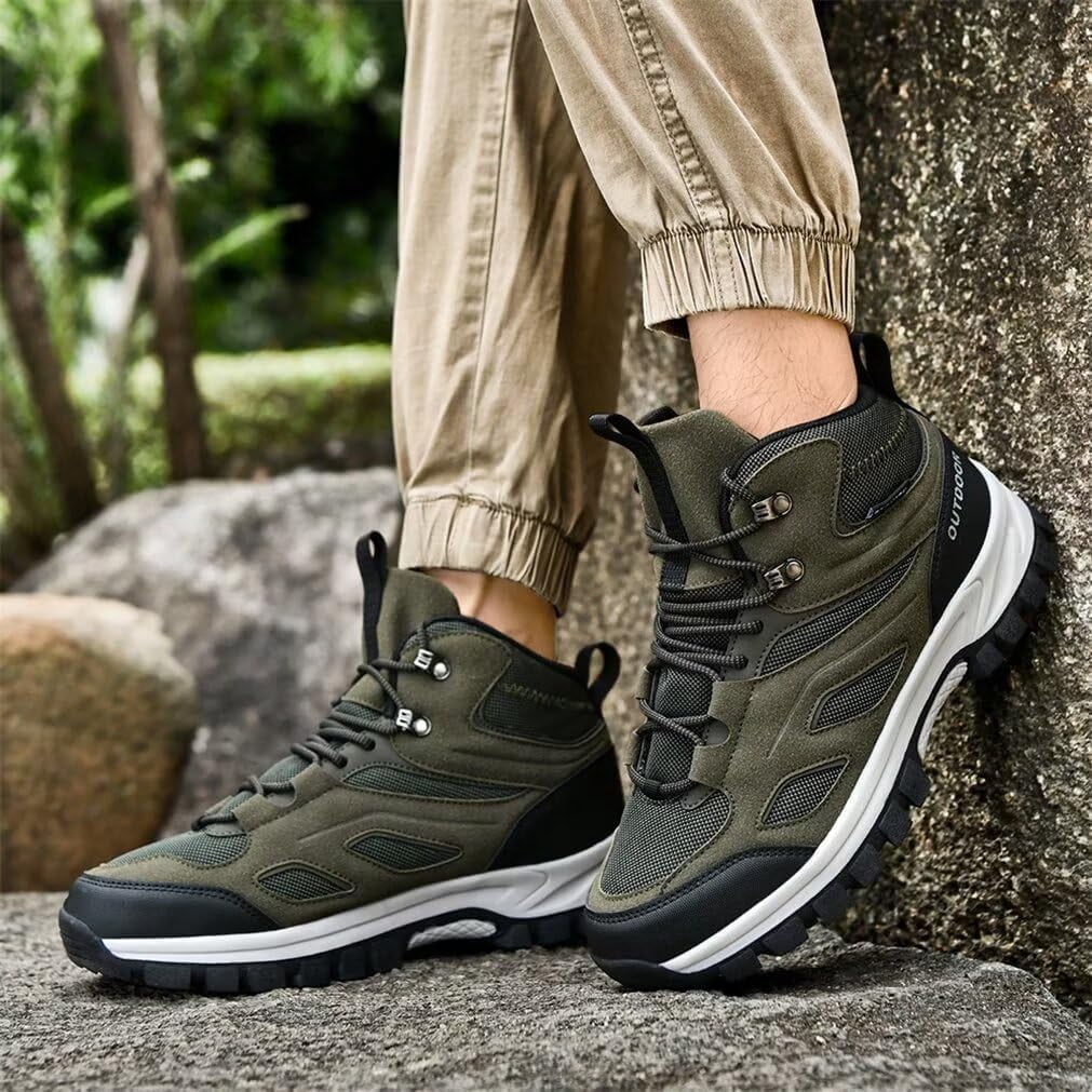 Hiking Shoes for Men with Arch Support Breathable Non-slip Lace-up Casual Walking Shoes Plus Size