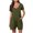 Army Green, variant on Rompers for Women Summer V-neck Sleeveless Scoop Neck Short Jumpsuits Loose Fit Button Overalls with Pockets Army Green 8(L)