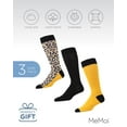 thumbnail image 6 of MeMoi Leopard Pane Cotton Blend Crew Sock 3 Pack - Mens - Male, 10-13, Black-Yellow, 6 of 8