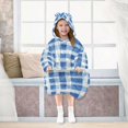 thumbnail image 7 of FORMRS Wearable Blanket Hoodie with Sleeves for Kids Cozy Flannel Sweatshirt, Blue Plain, 7 of 7