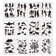 thumbnail image 1 of 12 Uds Kit de plantillas de dibujo personas animales plantas patrón plantillas reutilizables, 1 of 7