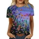 thumbnail image 2 of Pntutb, camiseta de manga corta suelta con cuello redondo y estampado informal de verano a la moda para mujer, blusa, Jersey Pntutb Pntutb-4687, 2 of 5