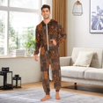 thumbnail image 6 of FORMRS Onesies Pajama for Adults Unisex Hoodie Winter Jumpsuit One Piece Sleepwear, Sizes S-2XL, Abstract Tribal Pattern, 6 of 7