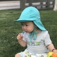 thumbnail image 2 of Gyujnb Baby Neck Flap Sun Hat with Chin Tie Breathable Cotton Bucket Cap for Toddlers Boys & Girls, 2 of 3