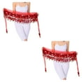 thumbnail image 2 of Wweixi Blended Durable And Firm Lightweight Hip Scarf For Belly Dance Performances Waist Automatic red 2Set, 2 of 6