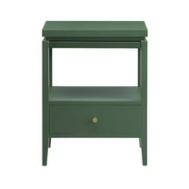 Comfort Pointe Opava Vintage Green Wood 1-drawer Nightstand with Floating Top