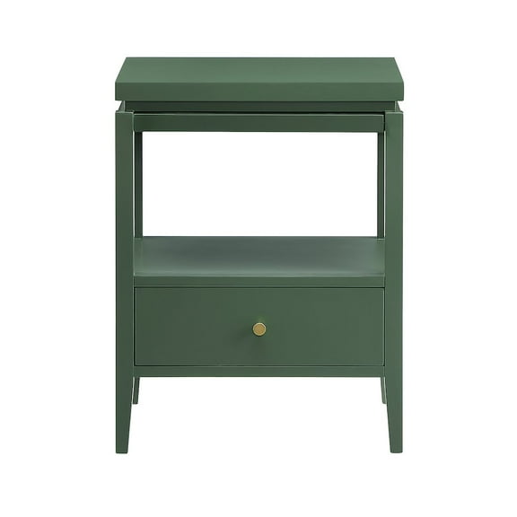 Comfort Pointe Opava Vintage Green Wood 1-drawer Nightstand with Floating Top
