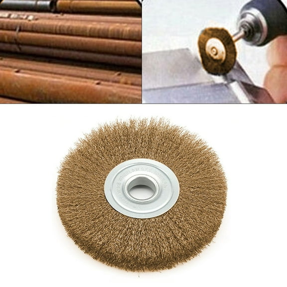 4In Flat Crimped Stainless Steel Wire Wheel Brush For Angle Grinder 0.52In Bore