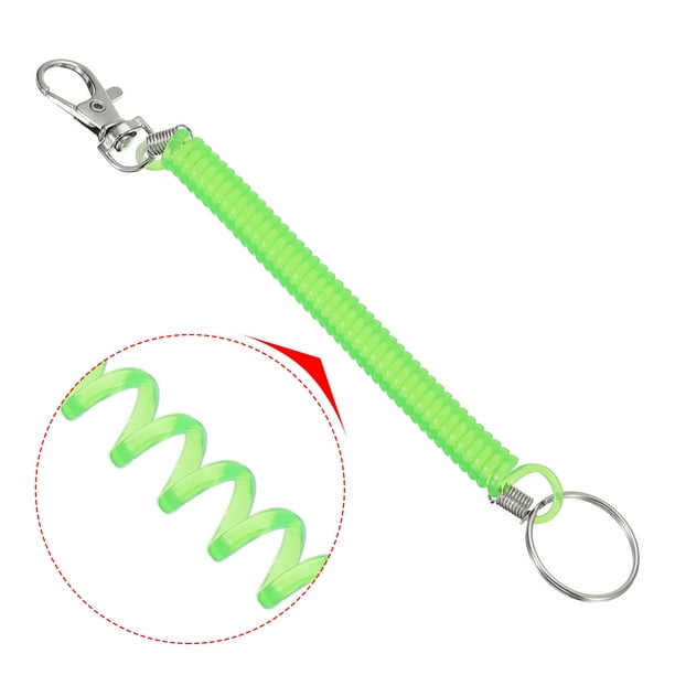 6.7 Spirale Rétractable Ressort Bobine Porte-clés 3 Coffret Extensible  Cordon Porte-clés pour Clés Porte-monnaie Cellulaire Rouge Vert Noir 