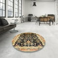 thumbnail image 4 of Ahgly Company Machine Washable Indoor Square Industrial Modern Bakers Brown Area Rugs, 8' Square, 4 of 7