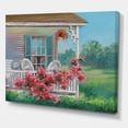 thumbnail image 3 of Designart ' Patio & Blossiming Red Flowers With Wooden House ' Traditional Canvas Wall Art Print, 3 of 4