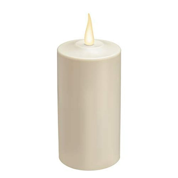 Xodus Innovations Weatherproof Flameless Indoor/Outdoor 6-Inch Battery Powered Pillar Candle with Warm White Realistic Flame, FPC1586