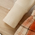 thumbnail image 6 of Toddler Baby Girl Long Sleeve High Neck Knit Shirt Sweater Tops Plaid Skirt Set Kids Fall Winter Outfits 6M-4T, 6 of 9