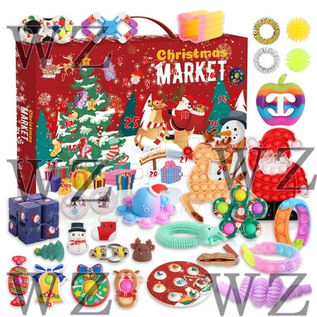 Advent Calendar 2021 Fidget Toy Pack for Kids, Advent Calendar Fidget Pack with Bracelets Fidget Spinners Infinity Cube, Fidget Advent Calendar 2021 Countdown 24 Days for Boys Girls