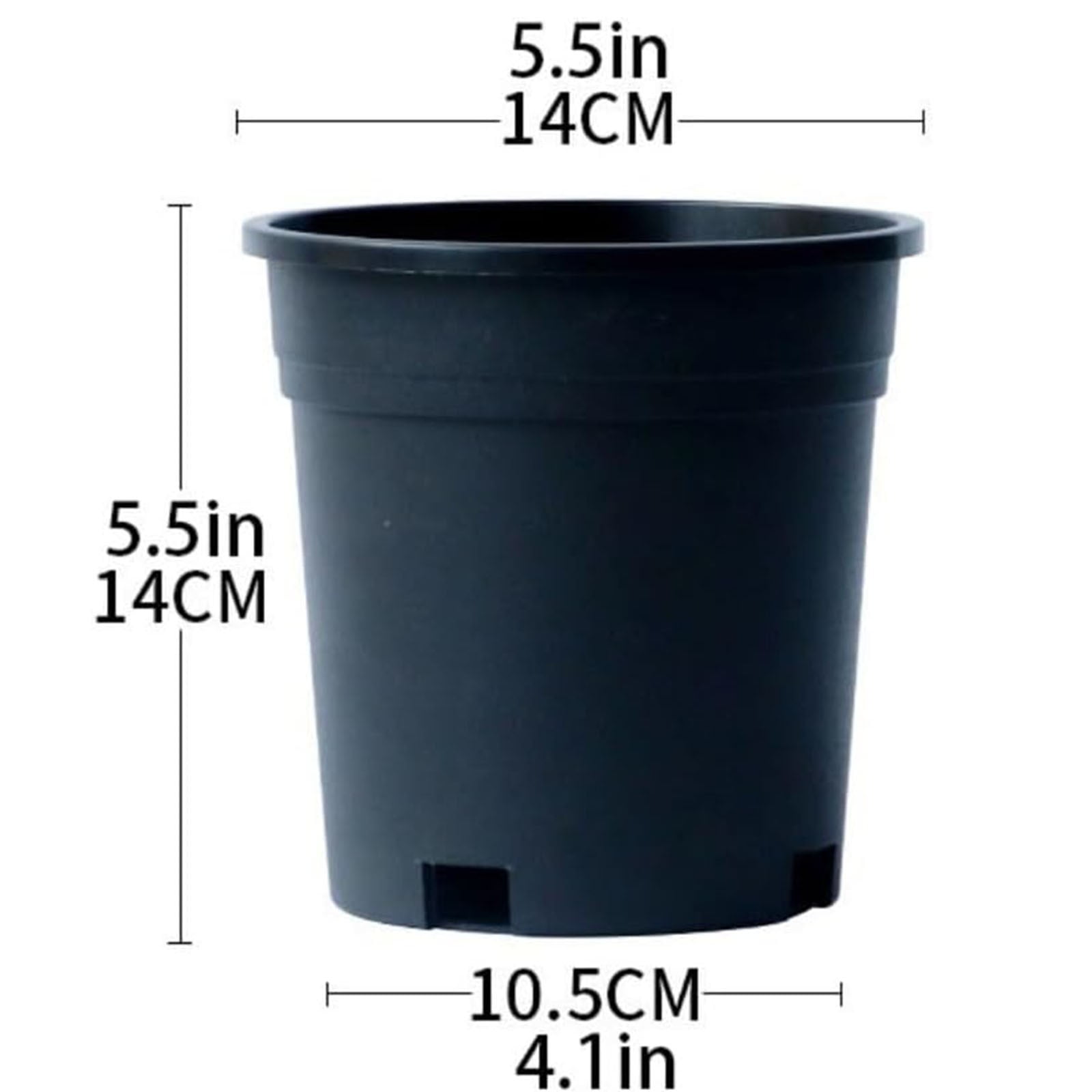 LYINGF Plant Pots Plastic Flower Pots Green Plant Potted Plants Balcony Flower Pots Gardening Plastic Planters - Ideal for Stocking Stuffers or Home Christmas Decorations - Black