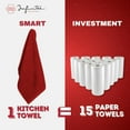 thumbnail image 6 of Infinitee Xclusives Red Kitchen Towel Pack of 6 - 100% Cotton - 15x25 inches., 6 of 9