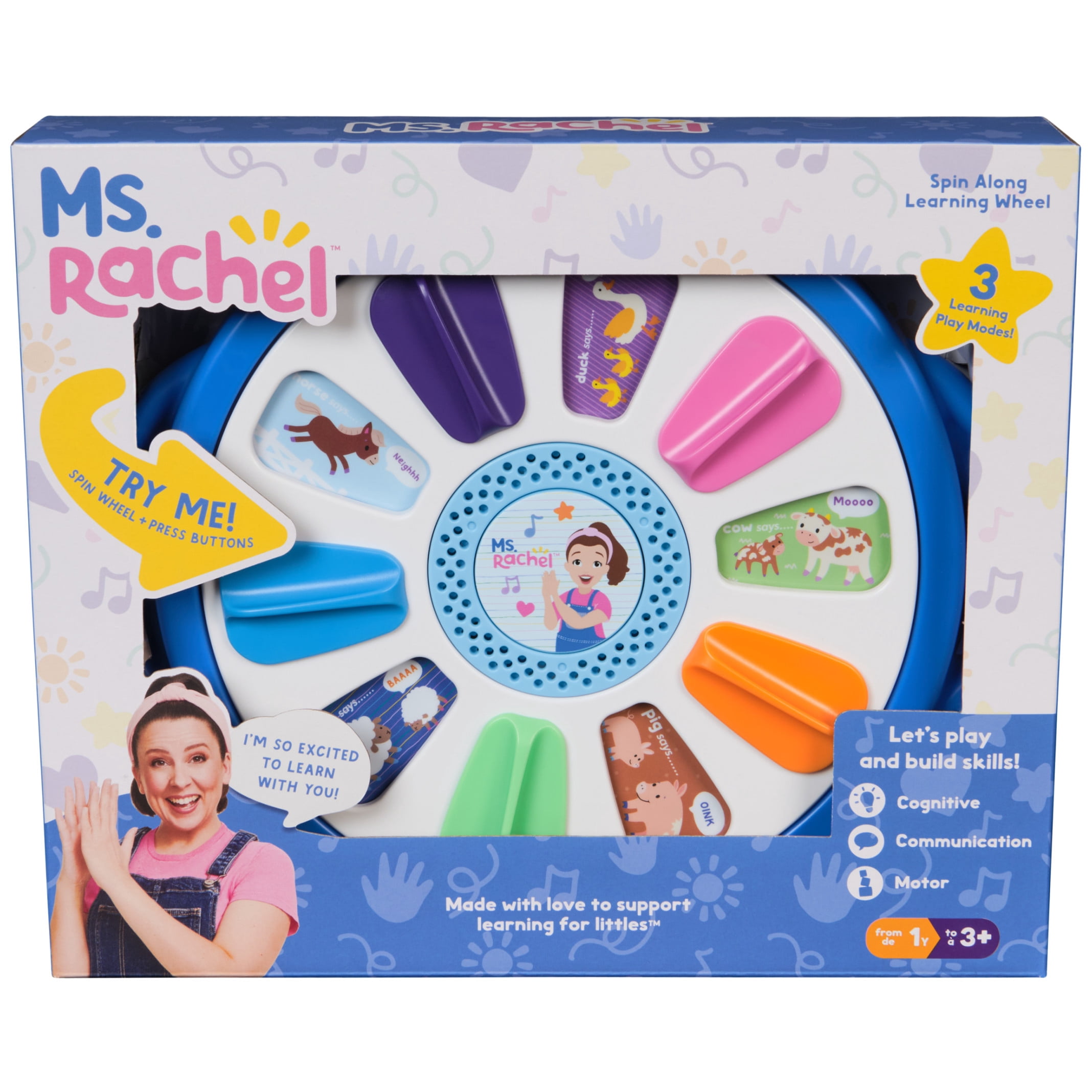 Ms. Rachel Spin Along Learning Wheel with 3 Learning Play Modes For Kids Ages 1+