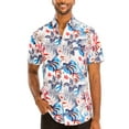thumbnail image 1 of Men Hawaiian Shirt Vacation Short Sleeve Casual Button Down Shirts Summer Beach Shirt, 1 of 4