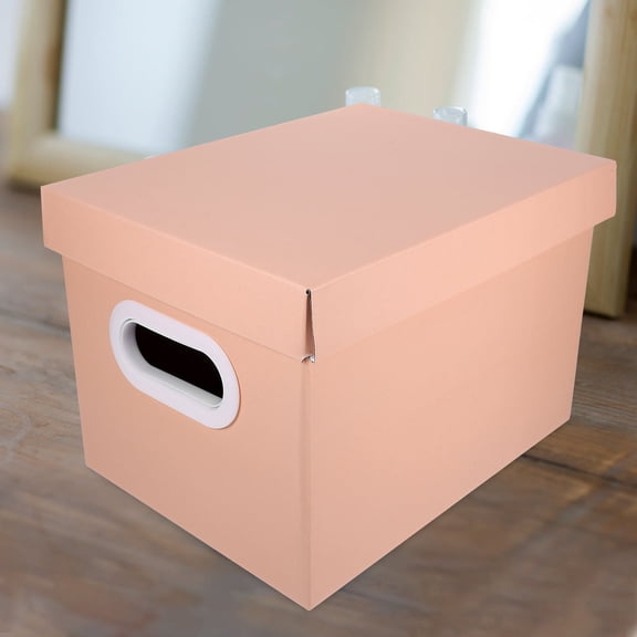 GOOHOCHY Pink Cloth Storage Bin with Plastic Handle for Organizing Laundry Books and Toys 14.5x10.5x9.5 Inches