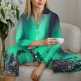 thumbnail image 6 of Pofeuu Northern Lights 2 Print Womens Pajamas Set Long Sleeve Sleepwear Button Down Nightwear Soft Pj Lounge Sets Button Down Pajamas Women-X-Large, 6 of 7