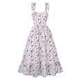 thumbnail image 2 of Ovzne Robes d'Été pour Femmes 2025 Robe de Plage Robe Décontractée Imprimée d'Été à Grand Ourlet Sans Manches Col en V Robe de Vacances Imprimée Liquidation, 2 of 7