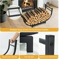 thumbnail image 5 of Linqz Curved Firewood Rack, 30 Inch Indoor Outdoor Log Firewood Holder, Metal Fireplace Wood Storage, Waterproof & Rustproof, 5 of 7