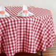 thumbnail image 3 of BalsaCircle 108" Gingham Checkered Polyester Tablecloth Red and White, 3 of 5