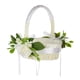 thumbnail image 5 of Cestas de flores para niña de las flores de boda con asa, cestas de flores con lazo de satén para flores Blanco, 5 of 9
