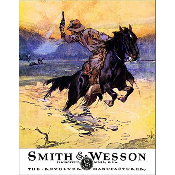 Desperate Enterprises Smith & Wesson - Hostiles Tin Sign, 12.5" W x 16" H