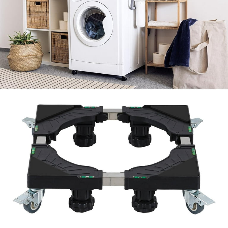 Two Adjustable Mobile Washing Machine Stand Base with Wheels, Heavy Duty Appliance Roller, Suitable for Refrigerator Base, Dryer Base, Washing