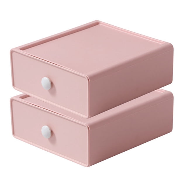 Dinheiro Paquete de 2 organizadores de escritorio apilables con cajón, caja de almacenamiento de escritorio para suministros de oficina, bolígrafos, maquillaje, letras, 20*19*8cm
