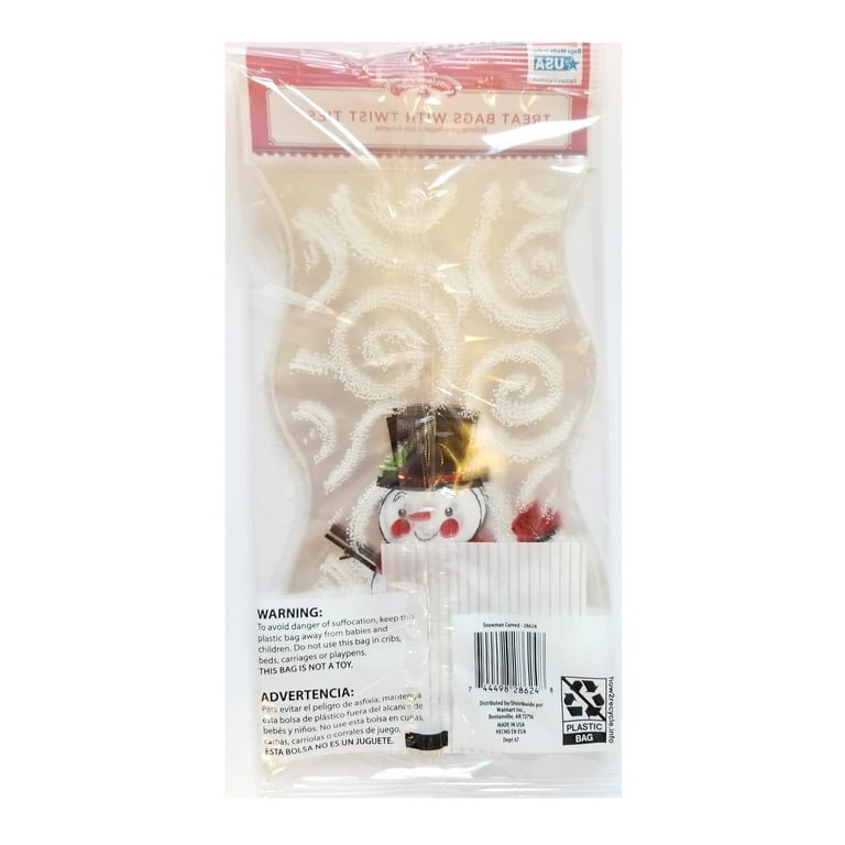 Snowman Warm Holiday Wishes Resealable Treat Sandwich Bags 20 Ct Wilton