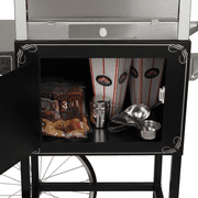 Full Size Carnival Style 8 oz Popcorn Maker Machine with cart, Black and Silver