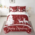 thumbnail image 3 of Homewish Dreamy Moose Reindeer Twin Bedding Sets 7-Piece for Kid, Magic Christmas Tree Bedding Comforter Set, Happy New Year Reversible Sheet Sets, Breathable Home Decor, 3 of 8