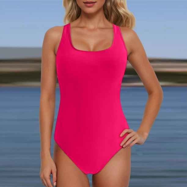 WILLBEST Traje de Baño Corto para Mujer, Traje de Baño deportivo con Espalda 2025 y Bloques de Color 3561