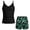 Black, variant on Krdevn Girls Solid Color Leaf Print 2 Piece Tankini Swimsuit with Boyshorts Color:Orange,Size:11-12 Years