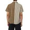 thumbnail image 3 of Lars Amadeus Men's Contrast Color Short Sleeve Button Down Printed Striped Plaid Shirt, 3 of 6