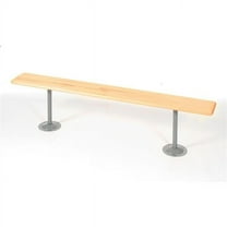 Locker Bench with Hardwood Top & Steel Tube Pedestals, Bolt Down - 60 x 9.5 x 17 in.