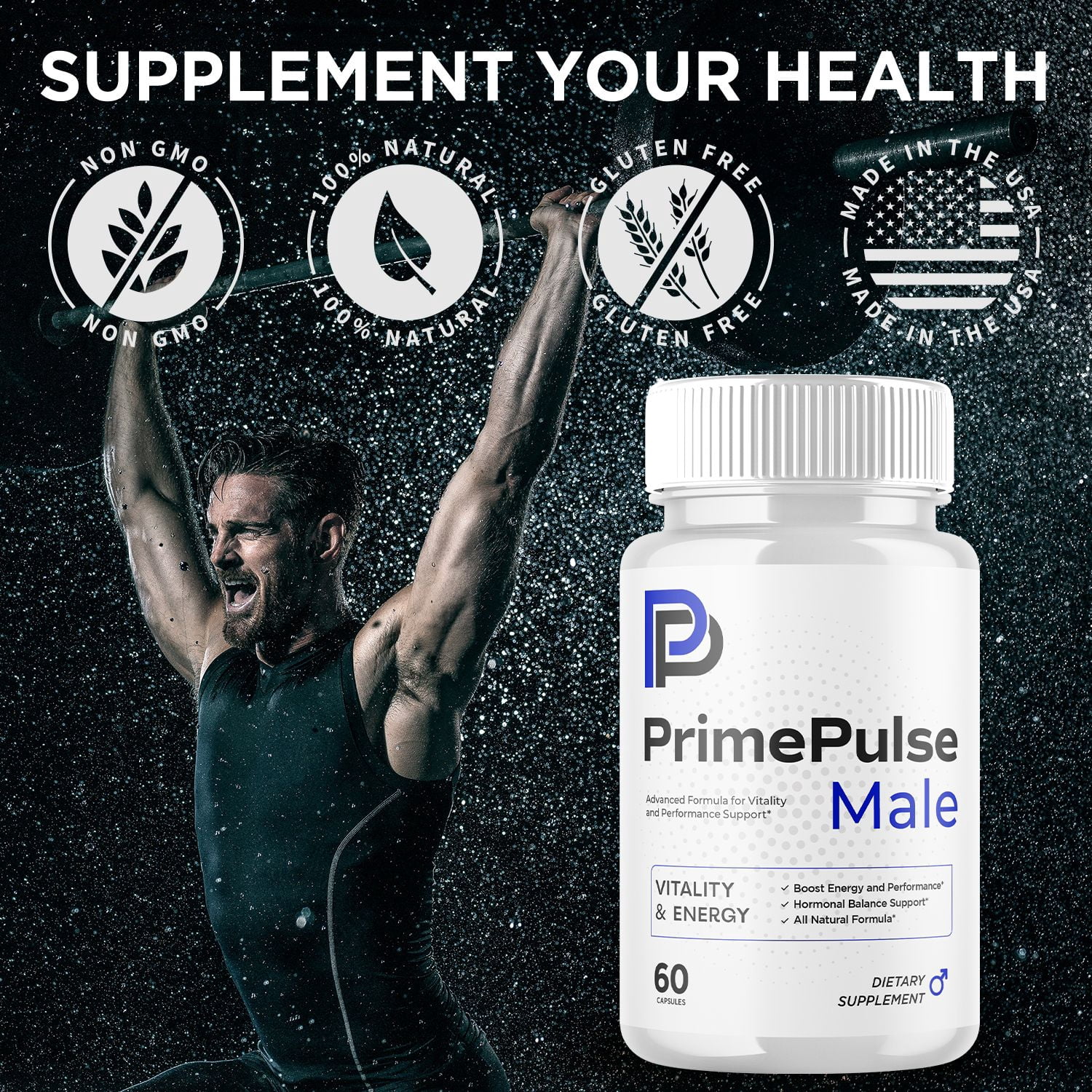 Prime Pulse Advanced Formula Pills All Natural Vitamin Supplement PrimePulse 60 Capsules