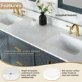 thumbnail image 6 of Ceres 73" Engineered Stone Vanity Top in Grain White with Double White Sinks, 6 of 6
