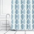thumbnail image 2 of Dark Blue Geometric Shower Curtain, Waterproof Design and Polyester, Quick-Drying, Weighted Hem, Modern Shower Curtains Set for Bathroom W 72 x H 72, Machine Washable with 12 Hooks, 2 of 7
