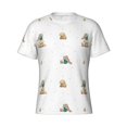 thumbnail image 3 of Naloa Rabbit Blowing Dandelions Men's T-Shirt Sport T-shirt Men's Basic Tee Casual Men's Shirt, Round Neck, Short Sleeves - Medium, 3 of 5