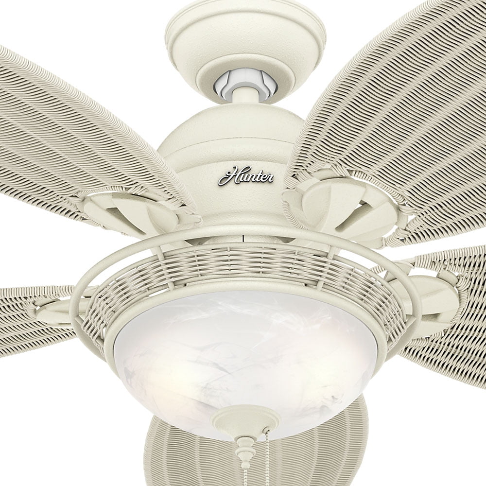 Hunter 54 Caribbean Breeze Textured White Ceiling Fan With Light Hunter 54 Caribbean Breeze Textured White Ceiling Fan With Light Com