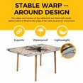 thumbnail image 4 of Texas Star Vintage Table Cloths for 3 Foot Rectangle Tables, Brown Retro Berry Wooden Patio Waterproof Elastic Fitted Tablecloths, Washable Rectangular Table Cover for Camping, 4 of 8